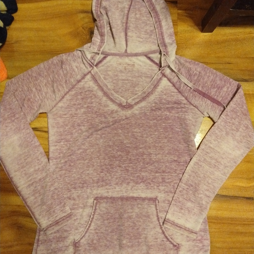 Hooded light weight purple wash fade top